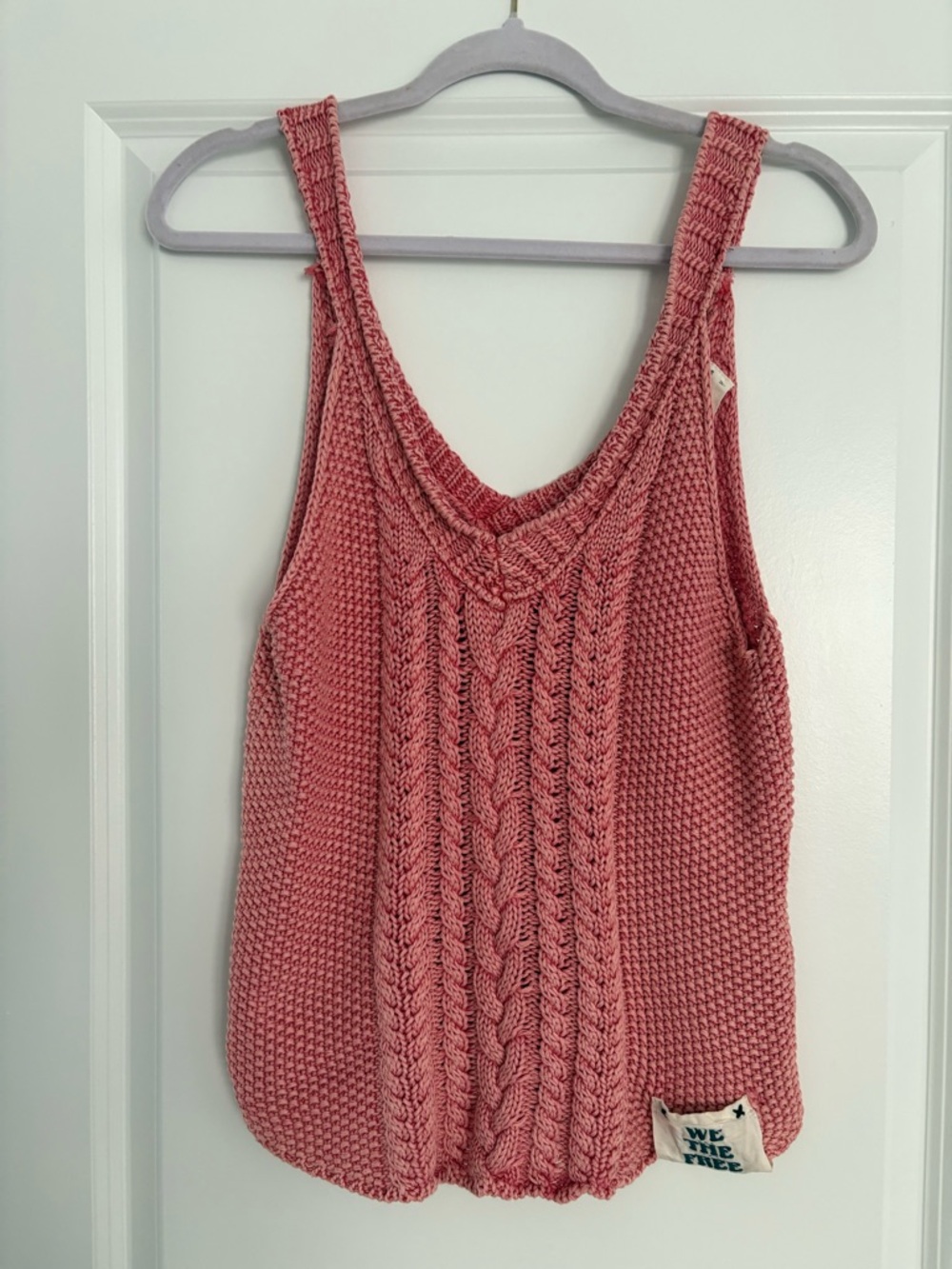 We The Free Mauve Cable Knit Tank Top